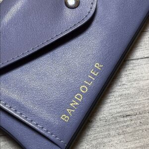 Bandolier Blue Leather iPhone XS Max Phone Case with Silver Accents